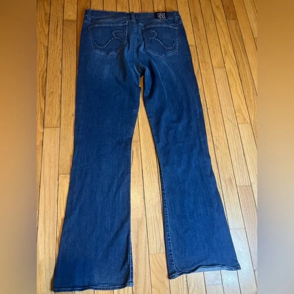 rock republic kasandra jeans Women’s 16M Blue Flare Western Rhinestone R Pocket - Picture 4 of 10
